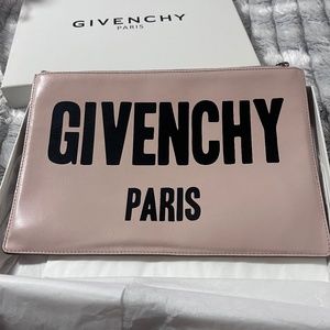 Rare Givenchy Pale Pink and Black Calfskin Leather Pouch!!!